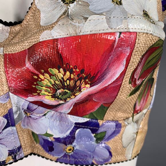DOLCE & GABBANA Size 8 Multi Color Nylon Blend Floral Bralette - Picture 2 of 8